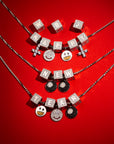 Fully iced thunderbolt pendant necklace chain diamond ifandco nano eyefunny