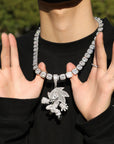 Sonic the Hedgehog Fully Iced diamond Pendant Diamond free necklace chain ifandco