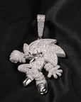 Sonic the Hedgehog Fully Iced diamond Pendant Diamond free necklace chain ifandco