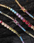 Multicolored and size rainbow tennis links necklace choker hip hop jewelry gld shop icebox ifandco gold gods diamond buy celebrity jewelry accessories