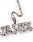 Custom A-Z baguette diamond custom Letters numbers Initial Charm pendant hollywood celebrity jewelers jewelry hip hop diamond necklace chain