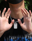 Fully iced Army dog tag in white gold diamonds 