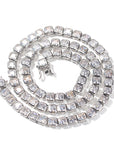 Emerald Cut Diamond Eternity Line Tennis Bracelet in white gold diamonds fine jewelery celebrity jewelers