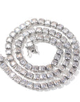 Emerald Cut Diamond Eternity Line Tennis Bracelet in white gold diamonds fine jewelery celebrity jewelers