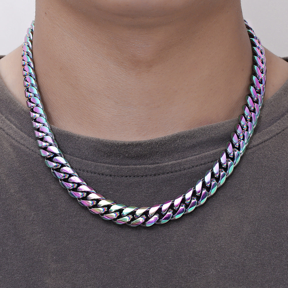 12mm Multicolored cuban link chain – Bijouterie Gonin