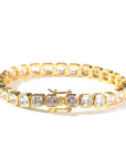 Emerald-Cut Diamond Eternity Line Tennis Bracelet in white gold travis scott