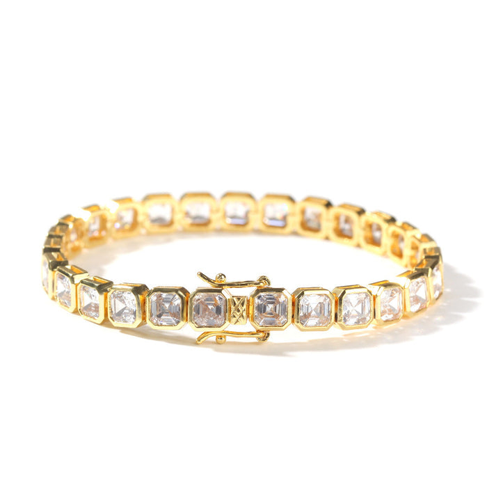 Emerald-Cut Diamond Eternity Line Tennis Bracelet in white gold travis scott