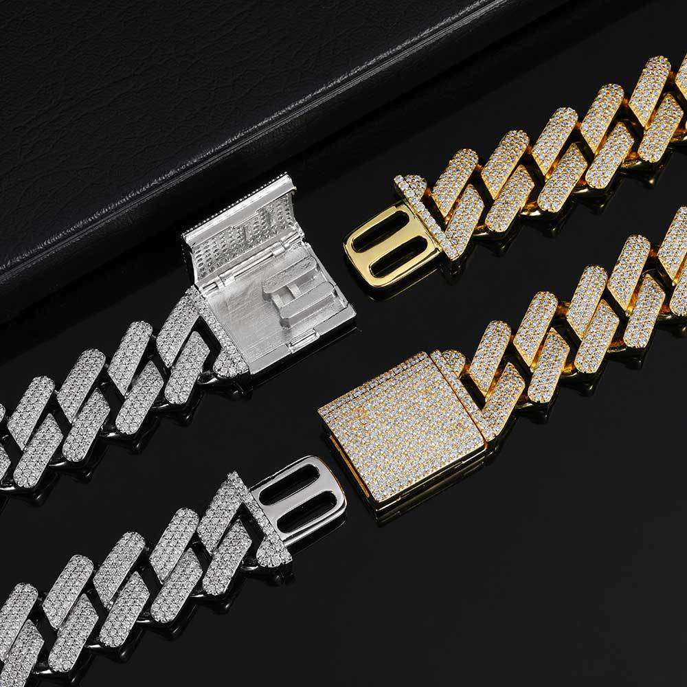 20mm curb cuban link three row highest quality gold diamond vvs ifandco icebox on lil uzi vert playvboi carti