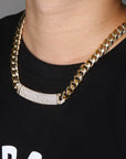 12mm cuban link necklace chain custom curvy clasp fully iced micro pave set diamond ifandco