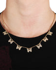 Farfetch Eyefunny diamond butterfly pendant choker necklace 