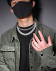 14mm rounded bubble cuban links necklace/bracelet chain 3D diamons vvs ifandco shopgld