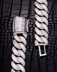 20mm baguette link necklacechain custom clasp white gold diamonds ifandco icebox asaprocky travis scott