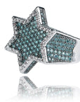 Hexagon Franklin mint star ring two tone diamond vvs ifandco on migos blueface bust down