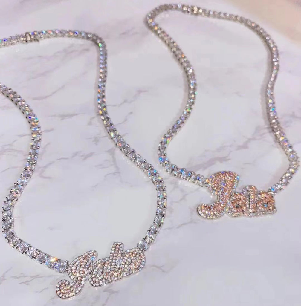 Bubble letter sales tennis chain