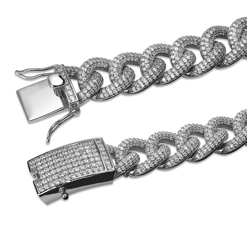 15mm cuban link fully iced micro pave diamond travis scott playboi carti asap rocky ian connor vlone vvs