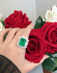 asap rocky vlone green Emerald Cut Ring engagement rare vvs jeweler diamond tyler the creator