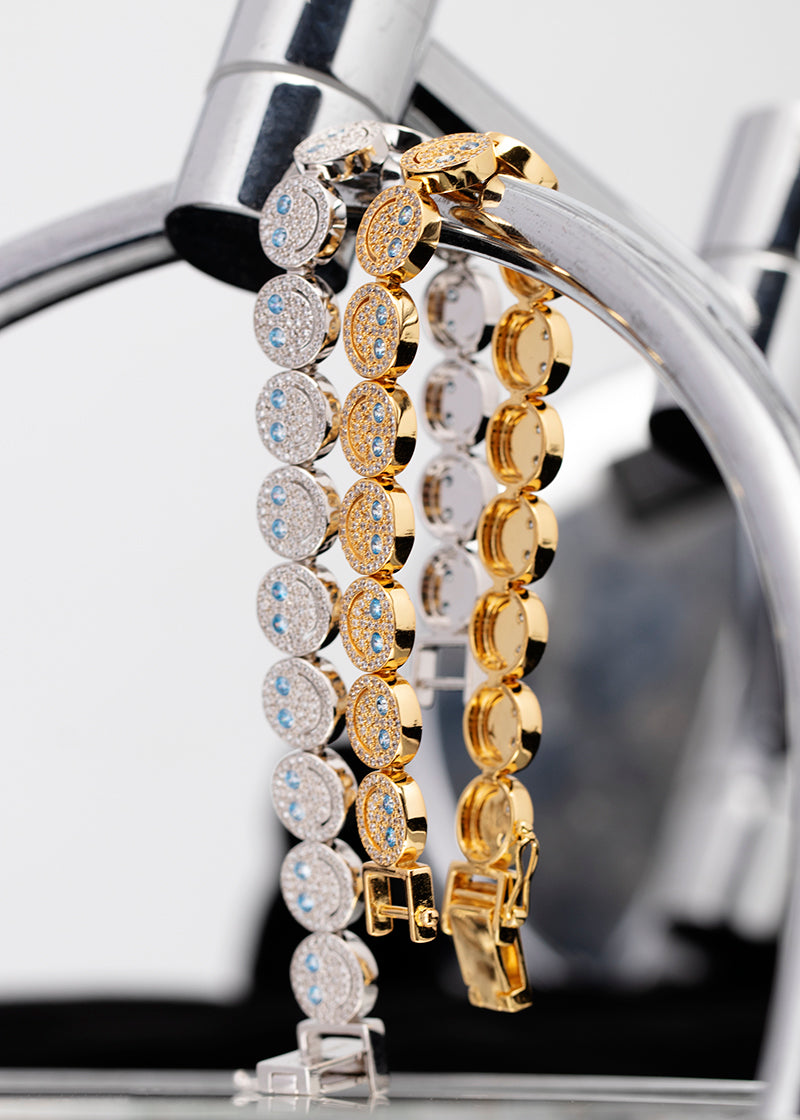 EYEFUNNY smiling face bangle bracelet smiley diamond vvs アイファニー POGGY KIM JONES VIRGIL JBALVIN