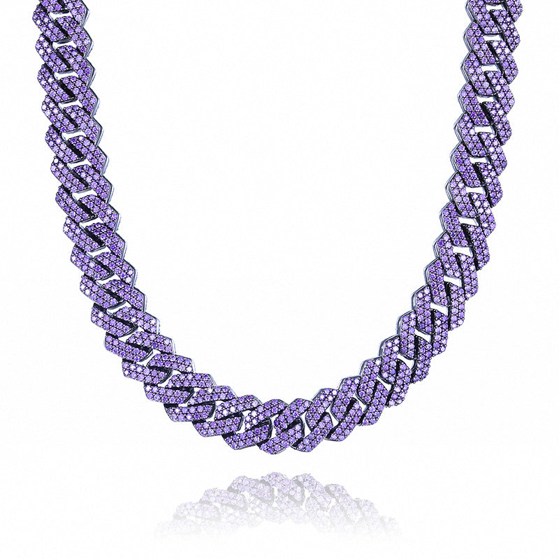 14mm curb cuban link necklace chain two row diamond purple black gold haze trap liluzivert drake travis scott shopgld diamond ifandco icebox jewelry hip hop rappers 