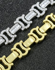Vintage 13mm C de Cartier double CC baguette necklace cuban link chain interlaced diamond necklace rapper trap music playboi carti 