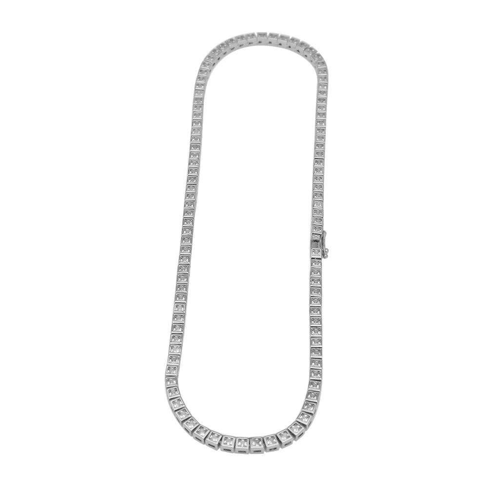 diamond princess cut tennis link diamond necklace choker chain asap rocky travis scott vlone vvs ifadnco