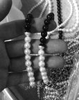 WILL SHOTT Split-Pearl Bracelet black agate pearl will shott willshott.com NYC