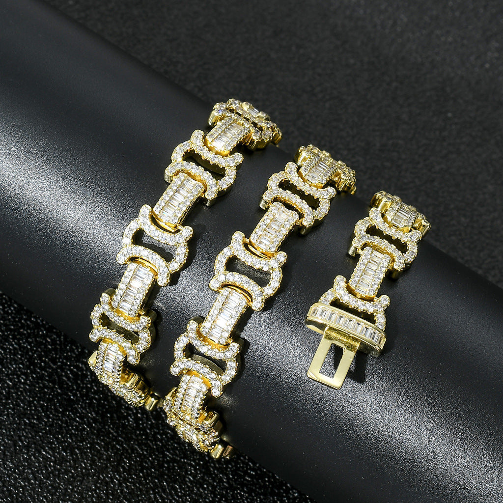 Vintage 13mm C de Cartier double CC baguette necklace cuban link chain interlaced diamond necklace rapper trap music playboi carti 