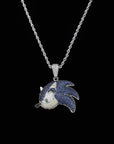 Sonic the Hedgehog Fully Iced Pendant Diamond free necklace chain