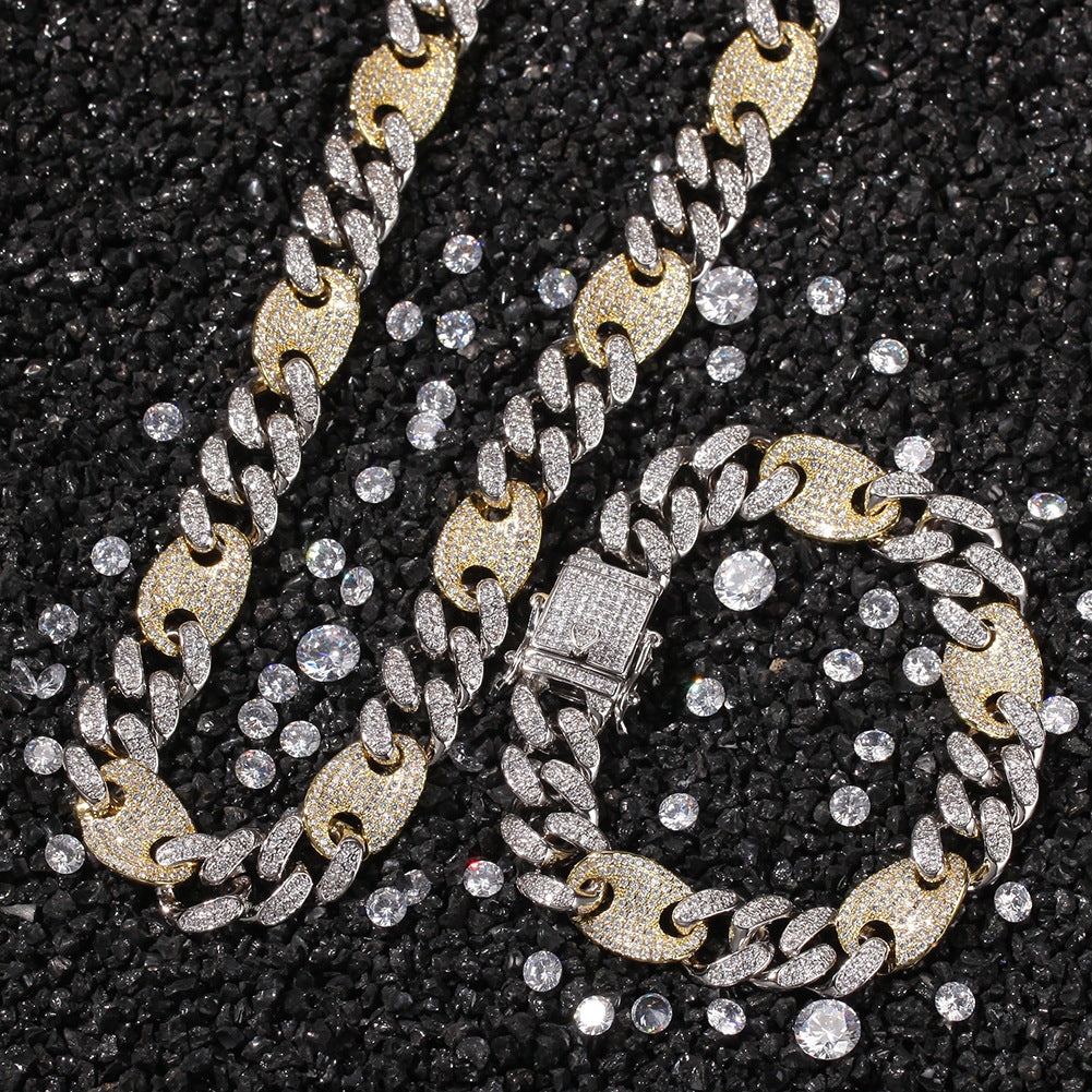 gucci link gg cuban link combo necklace chain diamond gold vvs ifandco shopgld travis scott migos