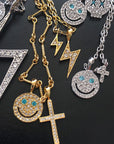 EYEFUNNY smiling face pendant necklace chain diamond vvs アイファニー POGGY KIM JONES VIRGIL JBALVIN