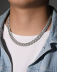 curb cuban link 10mm diamond necklace chain fully iced custom clasp diamond ifandco
