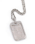 Fully iced Army dog tag in white gold diamonds 