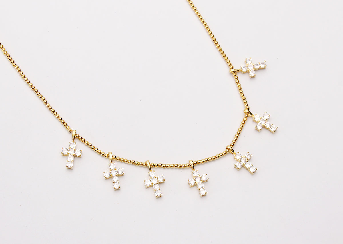 EYEFUNNY cross smiling face pendant necklace chain diamond vvs アイファニー POGGY KIM JONES VIRGIL JBALVIN