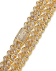 13mm baguette link necklace/bracelet chain custom clasp gold diamond hiphop jewelry