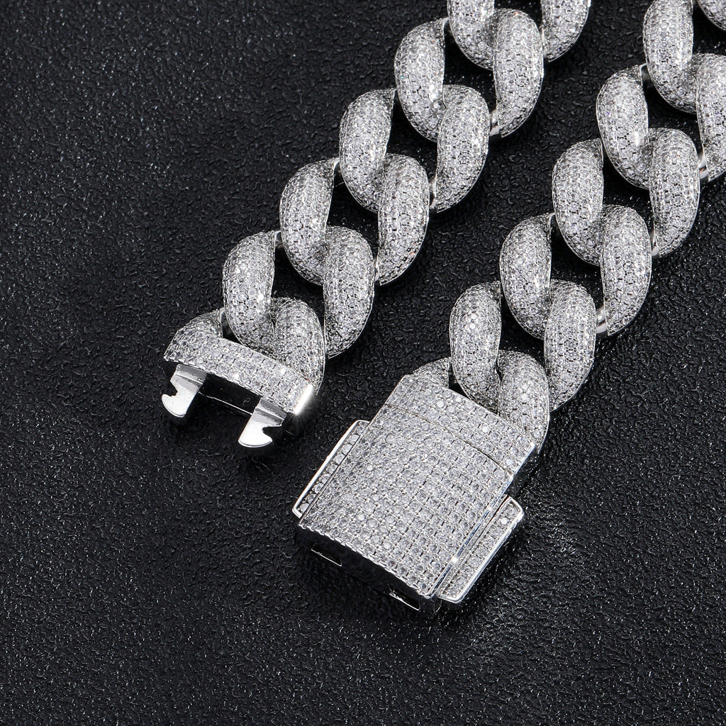 18mm rounded bubble cuban links necklace/bracelet chain 3D diamons vvs ifandco shopgld