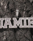Custom A-Z baguette diamond custom Letters numbers Initial Charm pendant hollywood celebrity jewelers jewelry hip hop diamond necklace chain