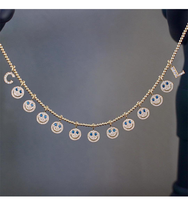 eyefunny custom letter diamond alphabet necklace chain 