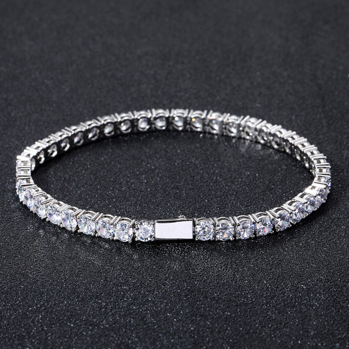 4mm tennis link silver white gold diamond necklace short diamond necklace choker White Gold kylie jenner kardashians fashion nova shein