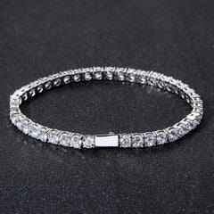 4mm tennis link silver white gold diamond necklace short diamond necklace choker White Gold kylie jenner kardashians fashion nova shein