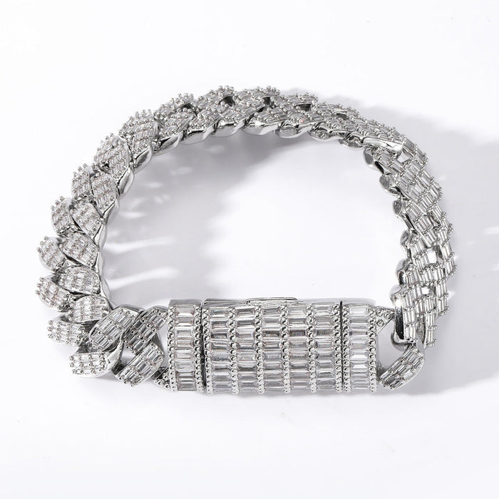 17mm fully iced baguette diamond cuban link necklace chain White Gold yellow gold asap rocky playboi carti lil uzi vert hip hop jewelry custom made