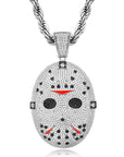 Jason mask Friday the 13th diamond fully iced pendant & necklace with free matching chain included.