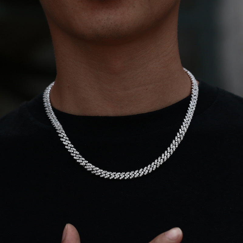 6mm cuban link necklace chain diamond ankle chain hip hop rapper jewelers ifandco cardib megan fashion nova  hip hop jewelry