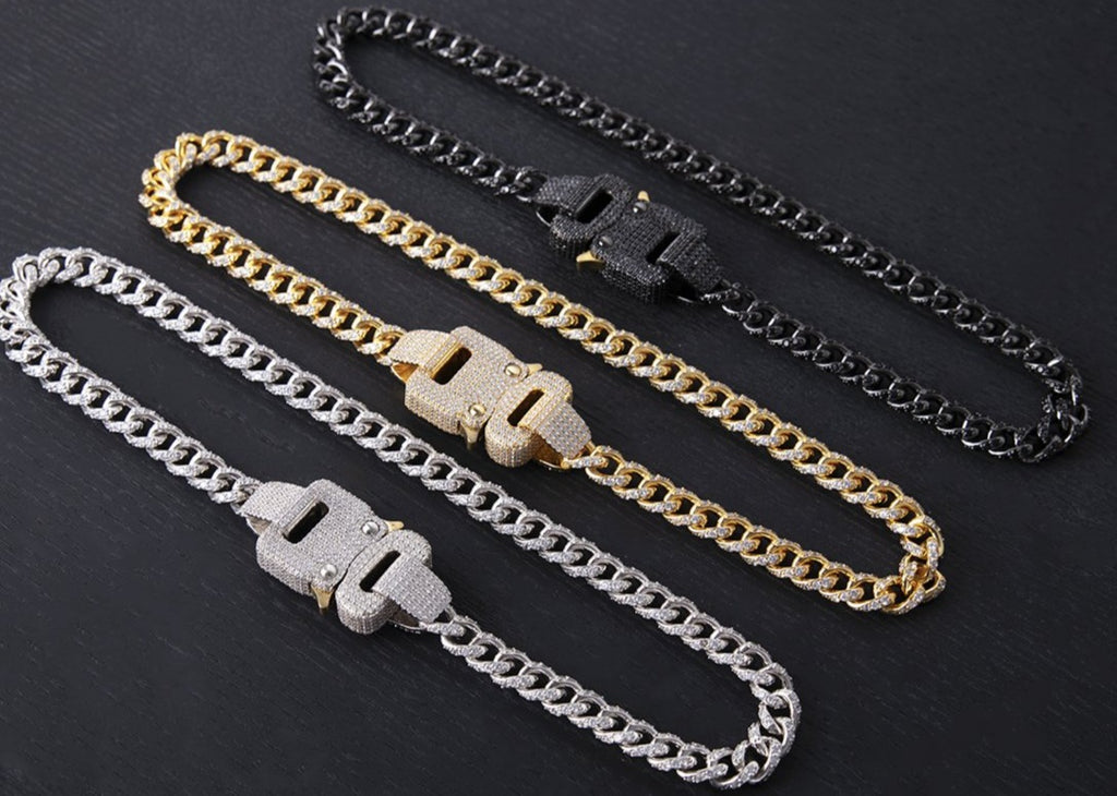 iced encrusted cobra buckle cuban links chain necklace ALYX hero ASAP ROCKY KANYE WEST KID CUDI TRAVIS SCOTT