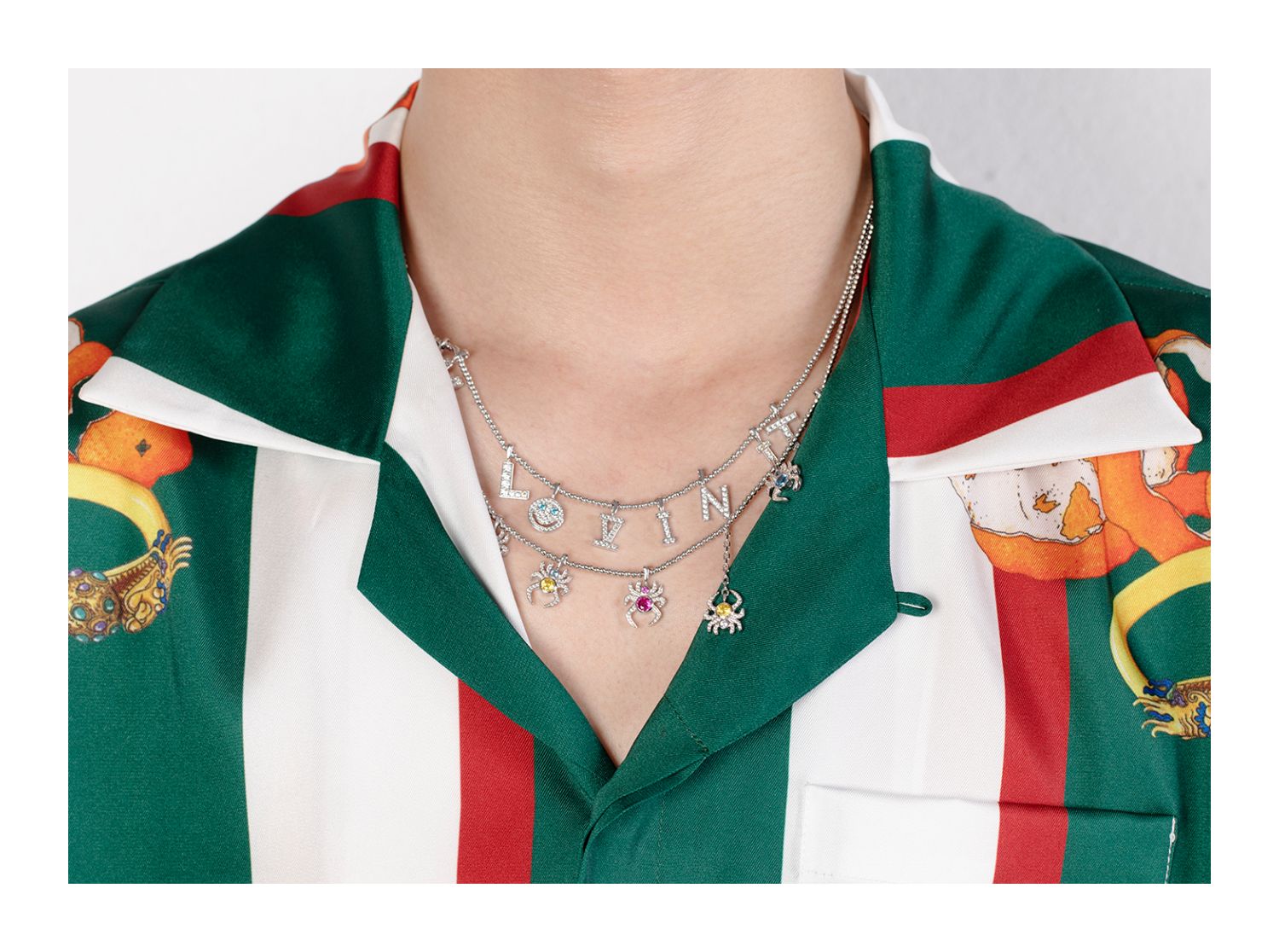 Farfetch Eyefunny diamond spider pendant choker necklace