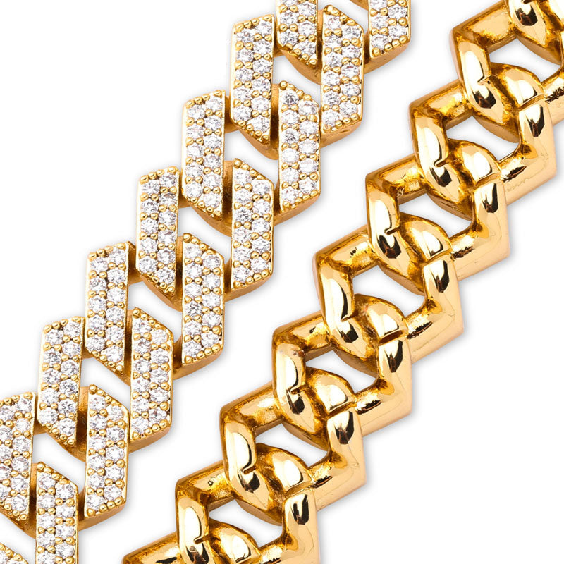 curb cuban link 14mm necklace chain fully iced custom clasp diamond ifandco