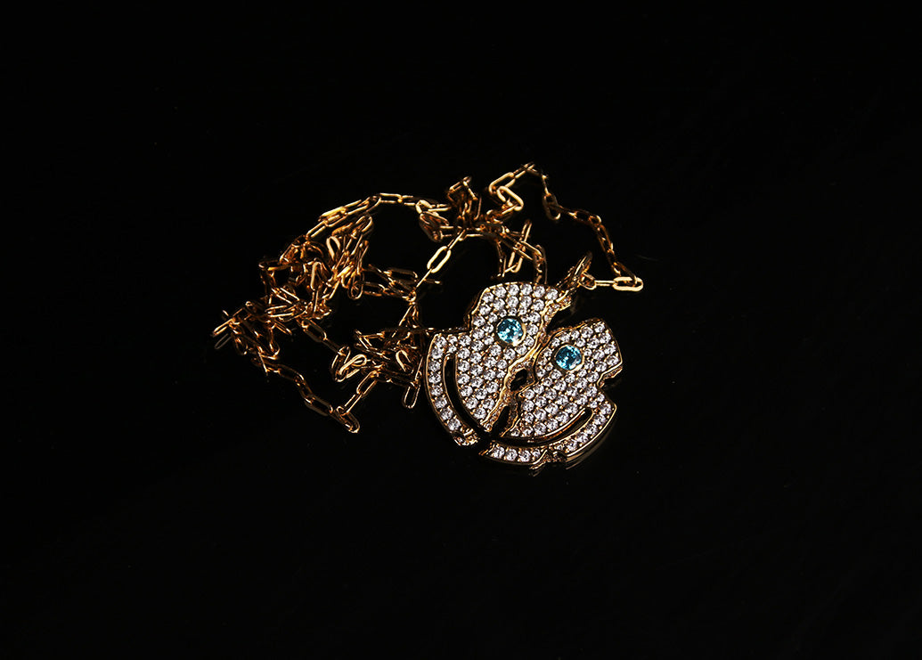 EYEFUNNY broken smiling face pendant necklace chain diamond vvs アイファニー POGGY KIM JONES VIRGIL JBALVIN