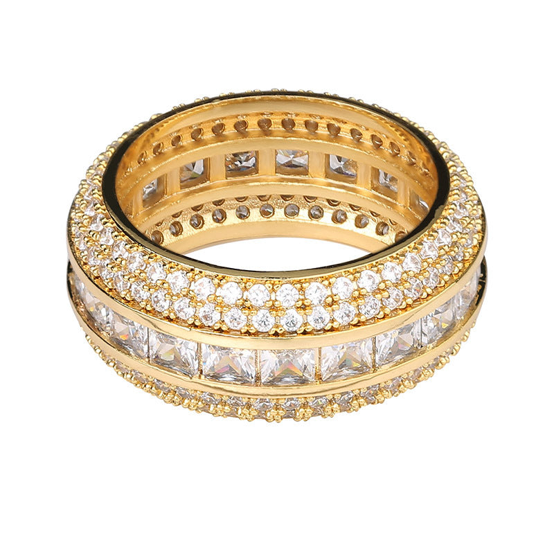 Fully iced four row ring