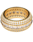 Fully iced four row ring