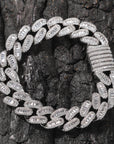 15mm cuban link necklace chain in baguette diamond White Gold Yellow Gold sterling silver hip hop jewelry cheap best quality custom made