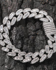 15mm cuban link necklace chain in baguette diamond White Gold Yellow Gold sterling silver hip hop jewelry cheap best quality custom made