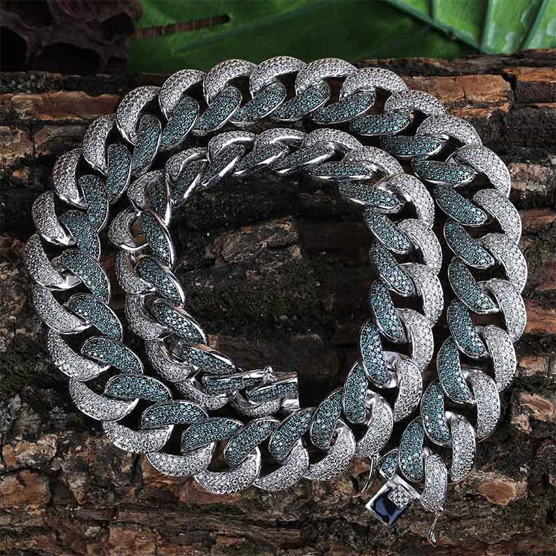 two tone miami cuban link bracelet blueface diamond gold buy travis scott